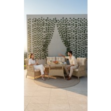 Sercan Garden Mini Sümbül 2+1+1+ 60X90 Masa Alüminyum Rattan Balkon Takımı
