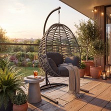 Sercan Garden Cocoon Tek Kişilik Salıncak Ip Antrasit