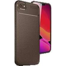 Apple iPhone 16E Kılıf Auto Focus Karbon Kapak - Kahverengi