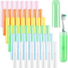 Happy Trend 48 Adet Büyük Seyahat Diş Fırçası Kılıf Tutucu, Diş Fırçası Tutucuları Toplu, Çocuk Plastik Kalem Kutusu 8 x 1.2 x 0.8 Inç, Günlük ve Seyahat Kullanımı Için Taşınabilir Seyahat Saklama Kapları