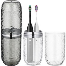 Happy Trend 2 Adet Seyahat Diş Fırçası Kılıfı, 8.6x2.2x2.2 Inç Şeffaf 3D Desen Diş Fırçası Tutucu, Diş Fırçası Saklama Kutusu Ev Seyahat Için