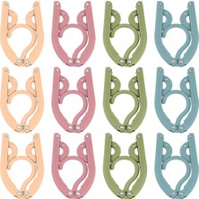 Happy Trend Adet Plastik Katlanır Elbise Askıları Taşınabilir Seyahat Askıları Ev Çok Fonksiyonlu Askı Elbise Kurutma Rafı Seyahat Yurdu Okul Otel ve Ev Için (4 Renk)