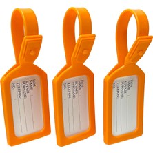 Happy Trend Etiketi, Valiz Isimliği, 3 Adet Plastik Bavul Isimlik, Seyahat Bavul Bagaj El Çantası Isimliği, Su Geçirmez, Çanta Aksesuarı, Çanta Için Isimlik (Turuncu)