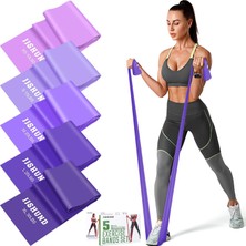 Happy Trend Direnç Bantları Seti, 5 Adet Egzersiz Bantları Fitness Yoga Pilates Için Elastik Streç Bantlar Germe Kuvvet Antrenmanı, Ev Spor Salonu Için Egzersiz Bantları