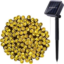 Happy Trend Enerjili LED Bahçe Işığı 12 Metre 100 LED Solar Işık Zinciri, IP65 Su Geçirmez, 8 Aydınlatma Modu, Dış Mekan, Balkon, Teras, Çit ve Ağaç Dekoru