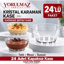 Yorulmaz Ambalaj 24 Adet Kristal Karaman Kapaksız Kase | Şeffaf Plastik Tatlı, Meze ve Sunum Kasesi ( CP16 )