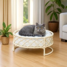 Happy Trend Yumuşak. Konforlu ve El Işçiliği Kedi Yatağı – Tüm Irklar Için Uygun (Krem)