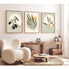 Happy Trend Ahşap Çerçeveli Zeytin 3'lü Tablo HUHU116 30 x 40 HU41HU41Lİ0116O