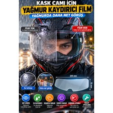 Open City Motosiklet Kask Vizörü Yağmur Kaydırıcı Buğu Önleyici Şeffaf Film 23,5x7 cm Evrensel Pratik Uygulama