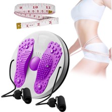 Happy Trend Twist Bel Disk Kurulu, 1 Adet Yükseltilmiş Ayarlanabilir Bel Eğitmeni Büküm Diski Kolları ve 1 Adet Deri Mezura Çok Fonksiyonlu Ev Fitness Ayak Masajı