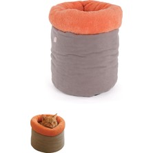 Happy Trend Modern Kedi ve Köpek Mağara Yatağı, 80X60X3 Cm, Sakinleştirici ve Konforlu, Serin Mat Kılıfı ile (Şeftali)