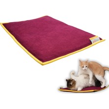 Happy Trend Serin (60X40CM) - 4 Mevsim Kedi/köpek Matı, Sıcak Veya Soğuk Kullanılabilen Minder Yatak (Bordo)