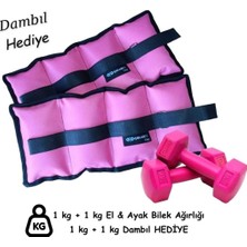 Happy Trend Bilek Ağırlığı 1 kg x 1 kg (Toplam 2 Kg) Pembe Dambıl