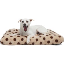 Happy Trend Köpek Yatağı Sandık Bej Kahve Noktalı Bej, Rahat Köpek Sandığı Mat 50 Cm, Kaymaz, Yıkanabilir Küçük Köpek Yatağı Sandık