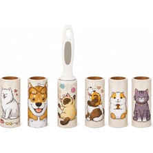 Happy Trend Kedi Köpek Tüy Toplama Rulosu Seti – 1 Ana Rulo + 5 Yedek Rulo, Evcil Hayvan Tüyü, Saç ve Kıl Temizleme Lint Roller
