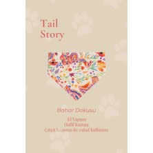 Tail Story Pamuklu Kumaş, El Yapımı, Tüm Irklar Için Ideal, Renkli Çiçek Desenli Köpek Fuları