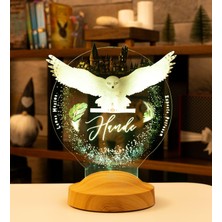 Happy Trend Kişiye Özel 3D LED Lamba, Hediye Baykuş Gece Lambası, Çocuk Odası Dekoru