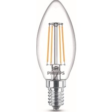 Happy Trend 40W B35 LED Mum Filament Ampul, 2700K Beyaz Işık, E14 Ince Duy, Dim Edilmez, 2'li Ekopaket