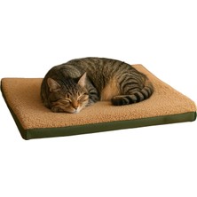 Happy Trend Çift Taraflı Kullanılabilen, Çıkarılabilir Kılıflı, Yıkanabilir, Kedi ve Köpek Matı (Yeşil-Zeytin Yeşili, 80 x 100)