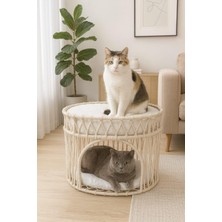Happy Trend Iki Katlı Kedi Yatağı – Konforlu, Modern ve Şık Tasarım (Krem)