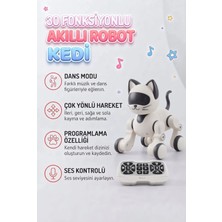 Farbu Oyuncak 30 Fonksiyonlu Akıllı Robot Kedi Sesli Hareketli Uzaktan Kumandalı ve Programlanabilir İnteraktif Eğitici Oyuncak