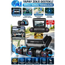 Sonreir X19 Premium 4 Lens Araç İçi Kamera WiFi GPS 4K Ultra HD  Ön Arka İç Kamera Gece Görüşü Park Modu DVR