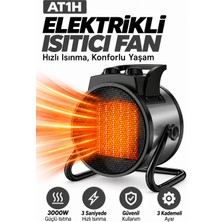 Linarya Auhma AT1H 3000W Ptc Seramik Elektrikli Isıtıcı Fan – 3 Kademeli Ayarlı Taşınabilir Fanlı Isıtıcı Soba Ev Ofis Atölye Garaj