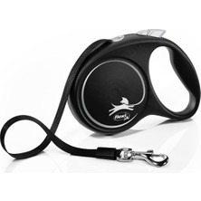 Flexi Black Design M Beden Siyah 5mt Şerit Tasma