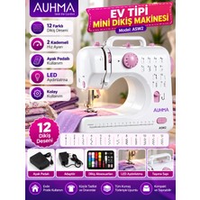 Azurtech Auhma Asw2 Mini Dikiş Makinesi 12 Desen 2 Kademeli Hız Ayarlı Ayak Pedallı