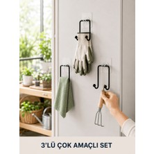 3 Adet Yapışkanlı Askılık Çok Amaçlı Ev Düzenleme Askı Seti