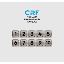 Alüminyum Kapı, Daire, Masa, Dolap Numaraları 1-10 Arası Arkası Yapışkanlı 5x5 cm