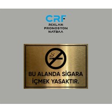 Gold Alüminyum Bu Alanda Sigara Içmek Yasaktır Uyarı Levhası 14X20 cm Arkası Yapışkanlı