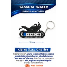 KIZILAKŞAM Yamaha Tracer Motosiklet Uyumlu Kişiye Özel Hediyelik Motor Plaka Anahtarlık