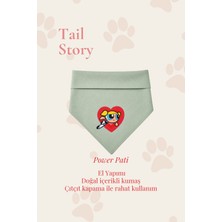 Tail Story Köpek Fuları, Premium Kumaş, El Yapımı Powerpuff Girls Baskılı Köpek Fuları