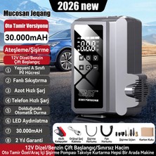 Mucosan Jeqang 2026 Model 30000MAH Profesyonel Akü Takviye & Lastik Şişirme Pompası - 4000A Güçlü Başlatıcı, Vakum ve Toz Üfleme