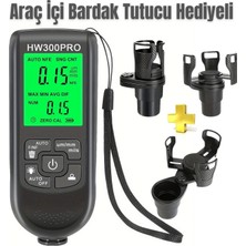 MiraLive HW-300PRO Oto Boya Kalınlık Ölçer Fe Nfe 2000ΜM + 2 Fonksiyonlu Bardak Tutucu Hediyeli