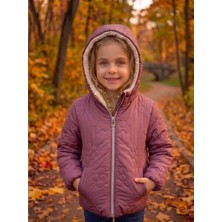 Merdia Kids Çiçekli Kız Çocuk Su ve Rüzgar Geçirmez Mont