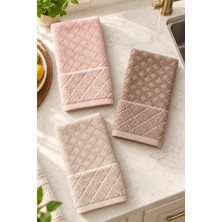 Gonca Kristal Desenli Havlu 30X50 cm 3'lü Set %100 Pamuk