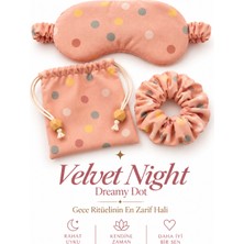Magicpink Velvetnight Dreamy Dot Uyku Göz Bandı Toka Kese Set