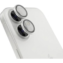 Prime 16/16 Plus ile Uyumlu Safir Kamera Lens Koruyucu - Alüminyum Çerçeveli, Hizalama Aparatlı, Su Geçirmez Glue Layer,%95+ Kristal Netlikte 9h Safir Cam - Beyaz