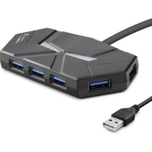 Givoria USB 3.0 Rgb Hub 7 Port 5 Gbps 1.2 M Siyah HDX7038