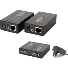 Givoria VGA + Ses RJ45 Extender Seti 100 M - Siyah HDX1318