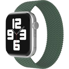 Bezos Professional Apple Watch 38MM Uyumlu Ayarlı Solo Silikon Kordon - Haki Yeşil