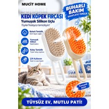Mucit Home Saplı Buharlı Kedi Tarağı, Buharlı Kedi & Köpek Yıkama Fırçası Tarağı Yumuşak Silikonlu