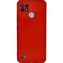 Bezos Professional Realme C21 Uyumlu Kılıf Nano Içi Kadife Silikon - Kırmızı