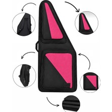 Erga Müzik Profesyonel Kanun Kılıfı Siyah/pembe Kaliteli Kumaş Üçgen 4 Cepli – %100 Su Geçirmez – 3 mm Eva + 1 cm Polietilen Köpük Destekli – Darbeye Dayanıklı