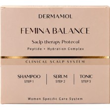 Dermamol Femina Balance Kadınlara Özel Saç Dökülmesine Karşı Bakım Seti Şampuan 300 ml + Tonik 150 ml + Gece Serumu 50 ml Redensyl