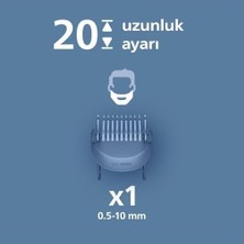 Prime Beard Trimmer 3000 Serisi, Siyah, 20 Uzunluk Ayarı, Kendini Bileyen Bıçaklar, 60 Dakika Kablosuz Kullanım, Usb-A Şarj, BT3617/15