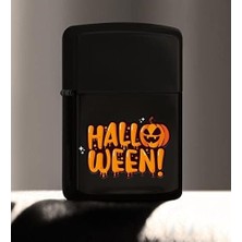Prime Bk Halloween Tasarımlı Renkli Baskılı Siyah Benzinli Metal Çakmak