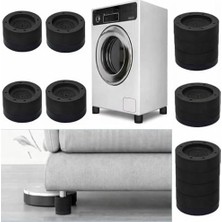 Prime Beyaz Eşya Ayağı Çamaşır Makinesi Mobilya Titreşim Önleyici Kaydırmaz Yükseltici 4 Lü Set Siyah (3.5 Cm)